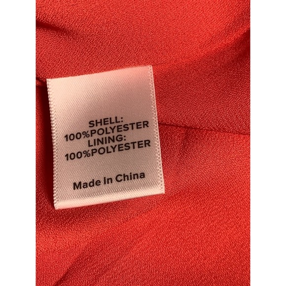 Evereve Womens Med‎ Lined Chiffon Top Blouse Gathered Red Floral 3/4 Sleeve NWT - Picture 4 of 5